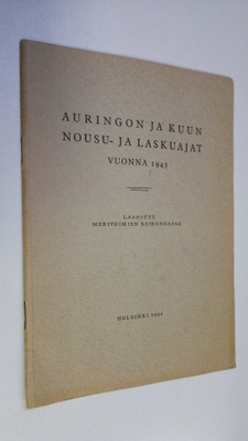 Auringon ja kuun nousu- ja laskuajat vuonna 1945