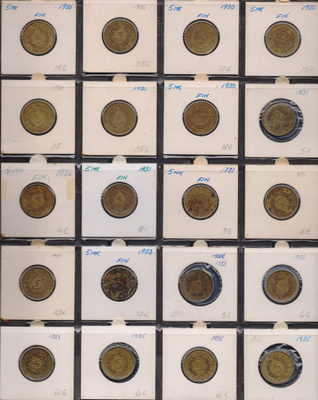 1930-1935 5 markkaa 20kpl vaihteleva kunto