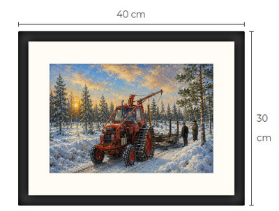 Uusi Metsäkone traktori art print 30 cm x 40 cm