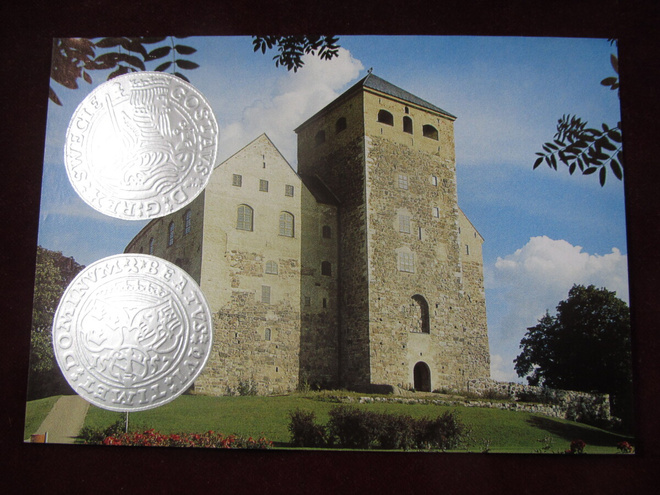 Turun markka 1557.XR ja Turun linna. Postikortti