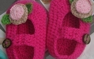 Vauvan pinkki tossut, koko 13cm (n. 18 - 24 kk) *UUSI*