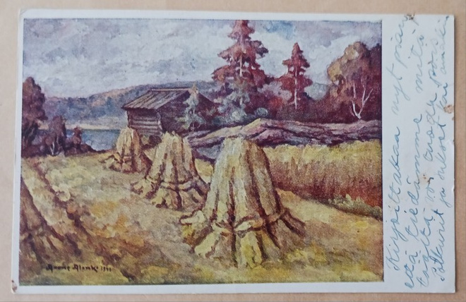 Aarne Alanko: Kuhilaita pellolla, p. 1955