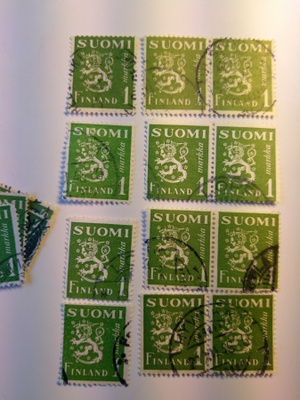 Malli 1930 Leijona vihreä postimerkki 1 markka
