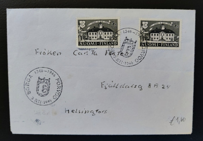 1946 FDC Porvoo 5mk