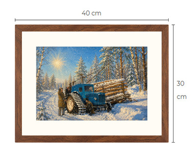 Uusi Metsäkone traktori art print 30 cm x 40 cm
