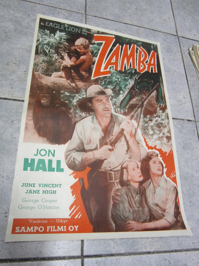 VANHA ORIG ELOKUVAJULISTE 40 -50 LUVULTA ZAMBA