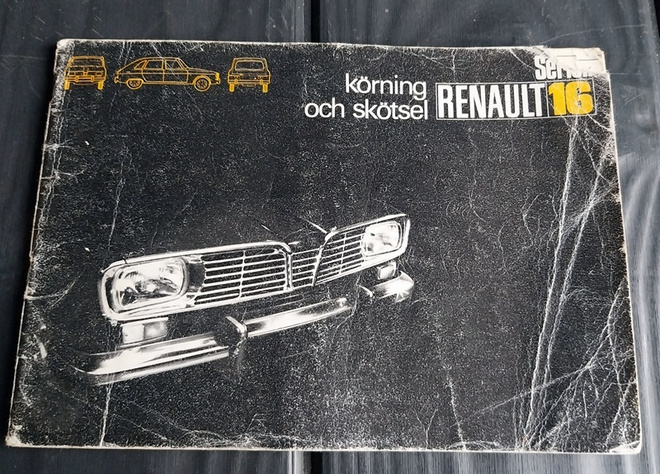 RENAULT 16 ruotsinkielinen käsikirja 1972