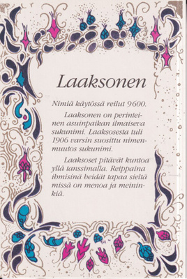 Räsänen, nimikortti .  e204
