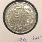Sveitsi kolikko 2 frangia 1991 Katso kuvaus. - pikkukuva 1