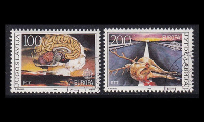 Jugoslavia 2156-7 o Europa luonnonsuojelu (1986)
