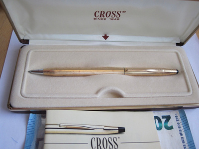 VANHA Kynä Cross 1/20 14 Kt Gold FIlled USA