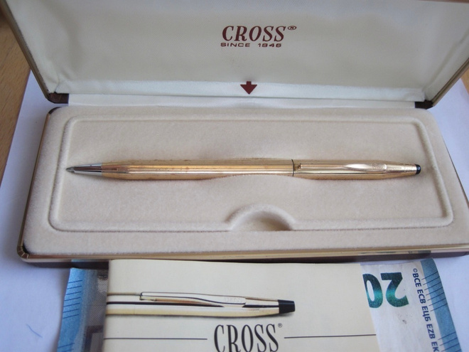 VANHA Kynä Cross 1/20 14 Kt Gold FIlled USA