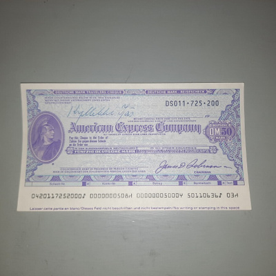 matkashekki American Express 50 DM, lunastamaton