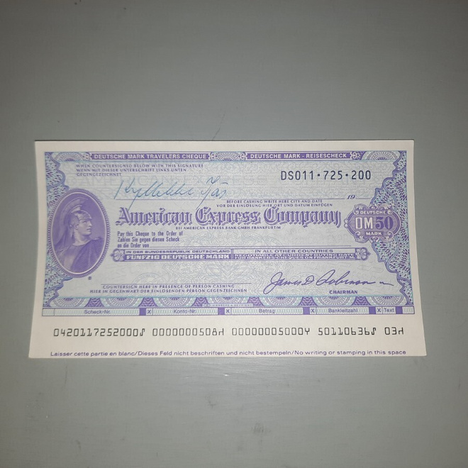 matkashekki American Express 50 DM, lunastamaton