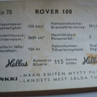 Keräilykortit: Hellas autosarja ROVER 100. N:o 78 - pikkukuva 2