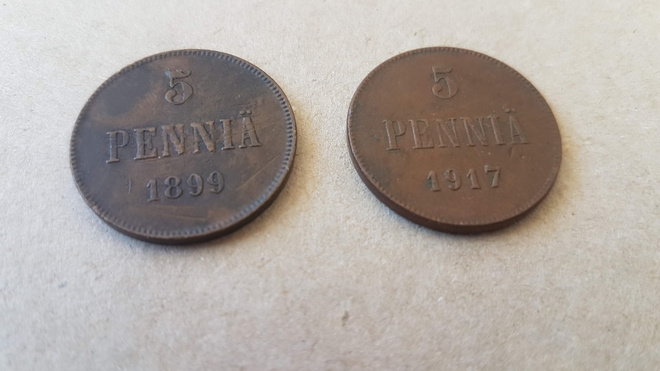 2 x  viisi penniä 1899 1917