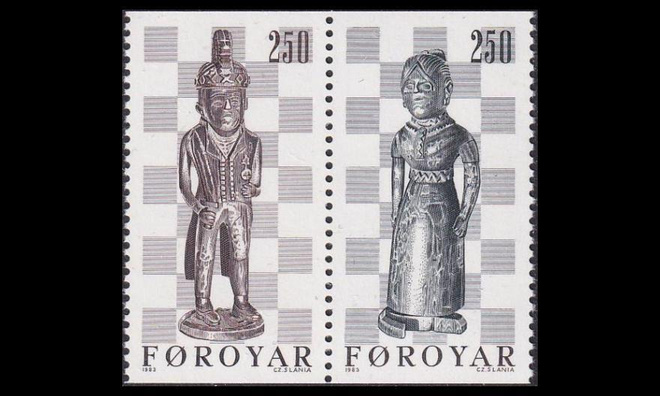 Fär-saaret 82-3p1 ** Shakkinappuloita pari (1983)
