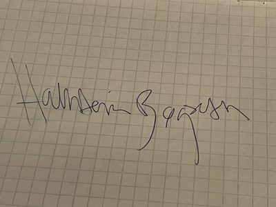 Hallstein Bøgseth nimikirjoitus paperilla