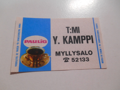 TT Etiketti Paulig T:mi Y.Kamppi Myllysalo