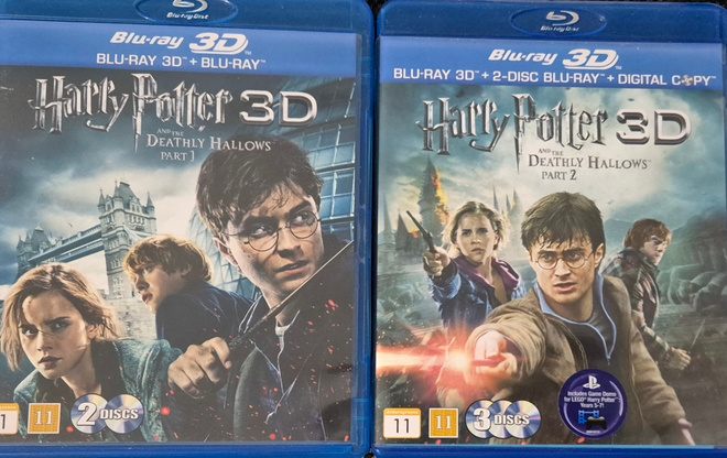 Harry Potter ja kuoleman varjelukset 1&2 3D -Blu-Ray
