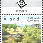 Ål 1999 Eurooppa merkki 2,90 mk välilöpari logo ** LaPe 157 - pikkukuva 1