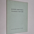 Espoon kronikka vuosilta 1749-1801 - pikkukuva 1