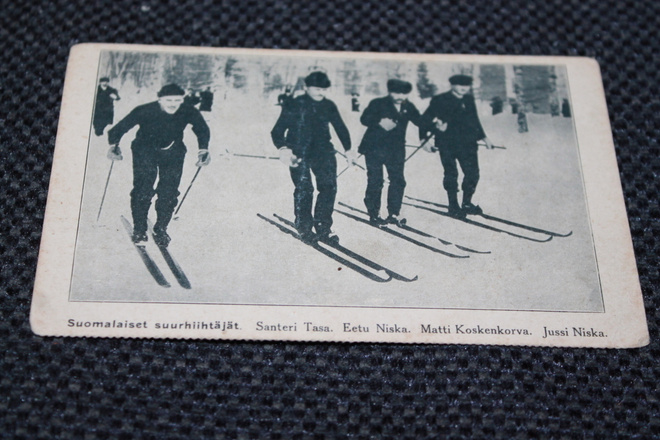 Vanha Postikortti Suomalaiset suurhiihtäjät