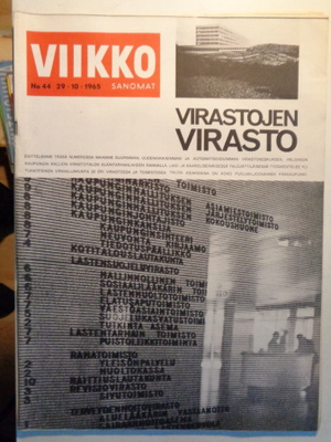 Viikkosanomat Nro 44/1965 (25.10)