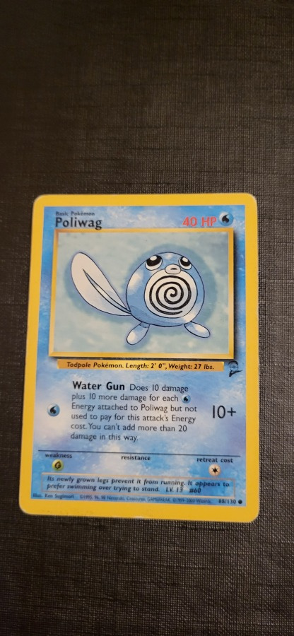 Poliwag #88 Base Set 2 common Pokemon CCG card