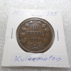 10  penniä  1905  kulkematon  tasaisesti  patinoitunut, - pikkukuva 5