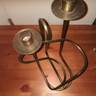 Messinkinen kynttelikkö viini pullo teline n.22 cm korkea, - pikkukuva 2