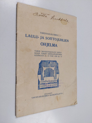 Varsinais-Suomen laulu- ja soittojuhlien ohjelma : Turun ...