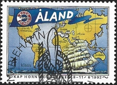 Åland 1992 Cap Horn EP leima  Lape 055 alareuna LOISTO