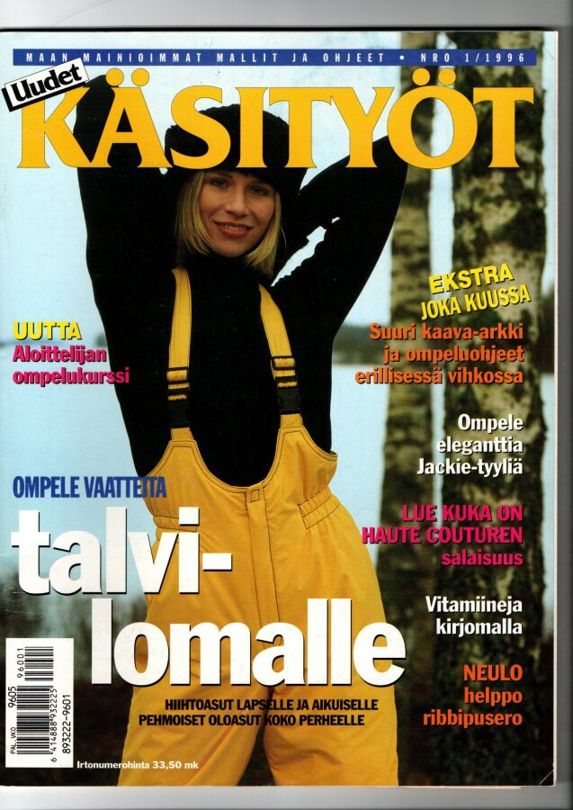 Uudet Käsityöt n:o 1 1996 Kaava-arkki on