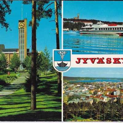 Jyväskylä. sommitelmakortti, vaakuna. e282