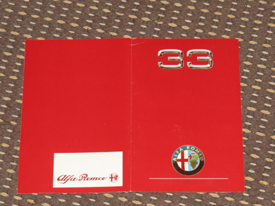 1993 Alfa Romeo 33 värikartta - KUIN UUSI - esite