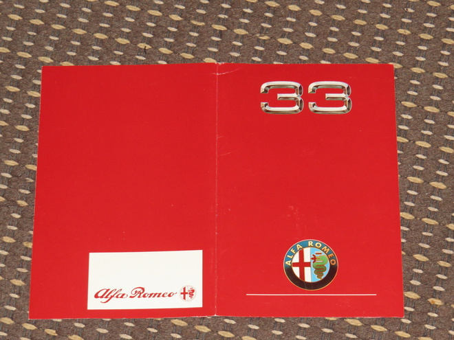 1993 Alfa Romeo 33 värikartta - KUIN UUSI - esite