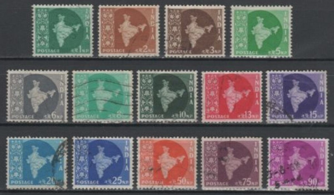 (S0291) INDIA, 1957 (Definitives. Map of India)