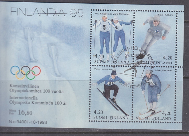 Finlandia 9 5talviurheilu blokki ep leimalla.