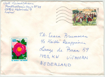1981 Eurooppa 1,50 mk kirje Hollantiin