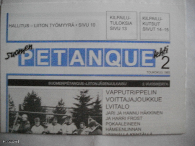 Suomen Petanque lehti Nro 2/1992 (7.11)