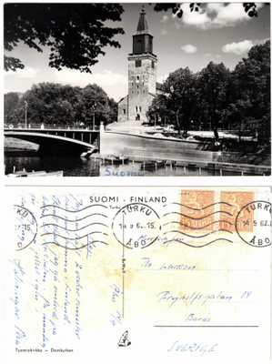 Vanha kortti, Turku, Tuomiokirkko, vuodelta 1962