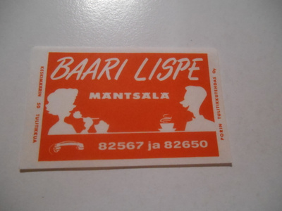 TT Etiketti Baari Lispe Mäntsälä