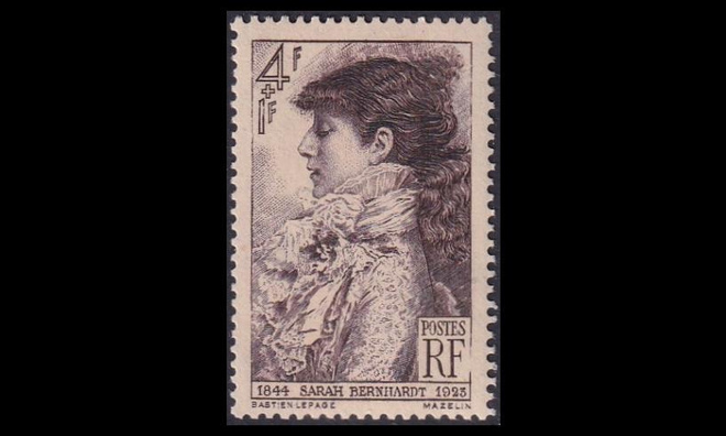 Ranska 729 ** Näyttelijä Sarah Bernhardt (1945)