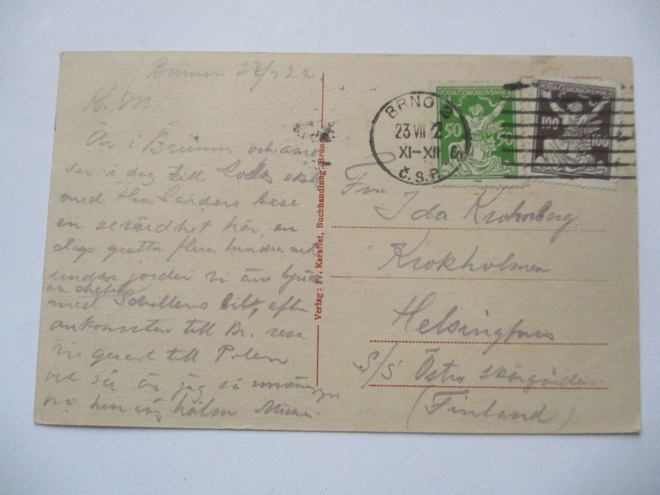 1922 Brno kortti S/s Östra skärgårdenilla