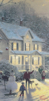 Thomas Kinkade: Lumiukko (taittokortti)
