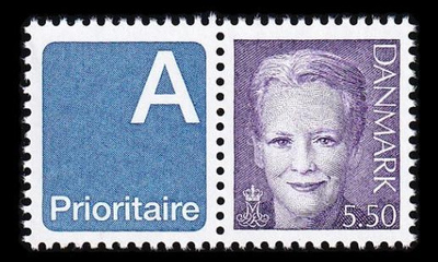 Tanska 1245zf ** Margrethe 5.50 Kr vihkomerkki (2000)