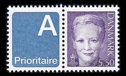 Tanska 1245zf ** Margrethe 5.50 Kr vihkomerkki (2000)