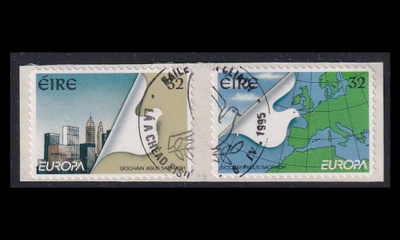 Irlanti 892-3 o Europa rauha ja vapaus tarramerkit (1995)