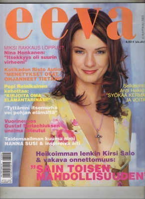 Eeva n:o 4 2003 Kirsi Salo. Gustaf. Risto. Sudet.